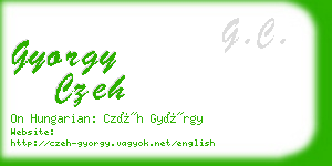 gyorgy czeh business card